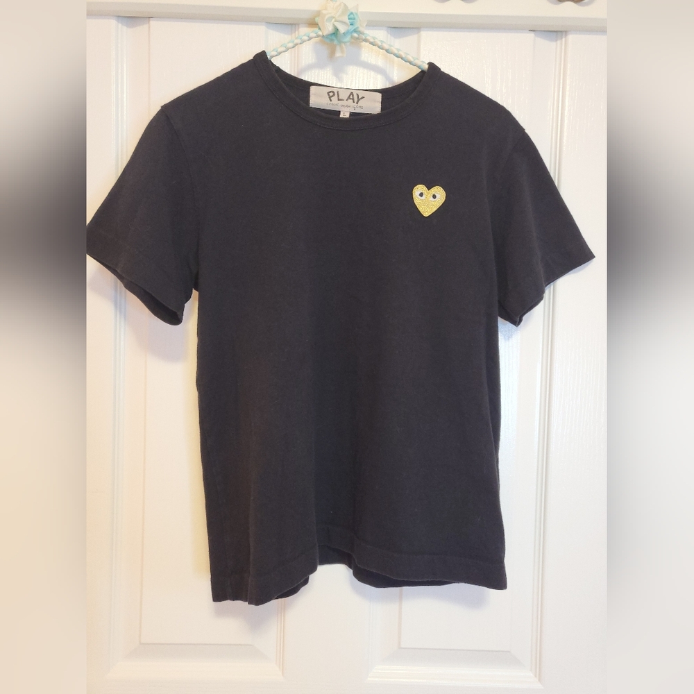 Black Tee With Yellow Heart